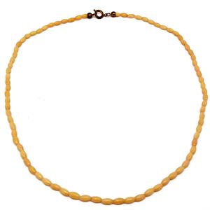 El Coral Collana in Corallo Rosa Olivette 3x6mm. con Chiusura Dorata lunghezza 45cm.