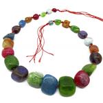 El Coral Filo Agata Multicolor Crack Sassi Accodata e annodata  misure da 10-12 a 30-35mm. lunghezza 48 cm.