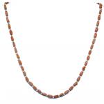 El Coral Collana in Corallo Rosa Tubetti Barocco 3x6mm. con Pallini e Chiusura Argentati 48cm.
