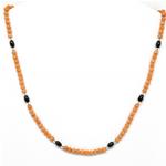 El Coral Collana in Corallo Rosa Pallini da 4mm. e Ematite Olivette con Pallini e Chiusura Argentati 48cm.