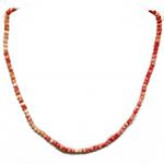 El Coral Necklace Pink Coral 4 mm Faceted Balls and Silvered Clasp