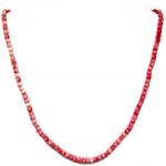 El Coral Necklace Pink Coral 4 mm Faceted Balls and Golden Clasp