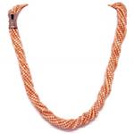 El Coral Necklace Pink Coral 2.5 mm Balls, 10 Strips and Magnet Clasp