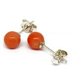 Coralli di Sardegna Pink Coral Earrings mm 6 Silver pressure pin closure