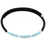 Coralli di Sardegna Bracciale Turchese Tubicini 3mm Pallini Argentati Molla Acciaio