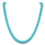 turquoise pasta necklace 8mm.