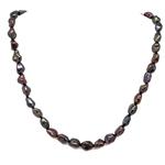 El Coral Necklace Baroque Keshi Black Pearls 7/8mm, 42cm Length, 25gr Weight
