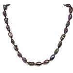 El Coral Necklace Baroque Keshi Black Pearls 7/8mm, 42cm Length, 26gr Weight