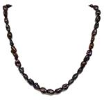 El Coral Necklace Baroque Keshi Black Pearls 7/8mm, 42cm Length, 21gr Weight