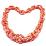 El Coral Collar Cadena Coral Rosa Bolitas