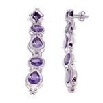 El Coral Round 8mm amethyst earrings and silver drop