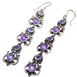 El Coral Amethyst earrings 3 designs in silver