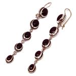 El Coral Oval garnet earrings 5 long 8.5 cm