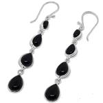 El Coral Earrings drops onyx 5 to 12mm in silver