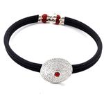 El Coral Bracciale Corallo Rosso Pallino da 3mm. Montatura in Filigrana di Argento Molle in Acciaio e tubo in Caucciù 2 Fili.