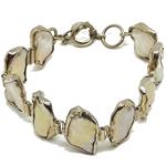 El Coral Bracelet Rosy Baroque Pearls 4x12x20mm with Silver, Adjustable