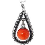 coral pendant with silver