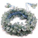 El Coral Bracelet Aquamarine Chips 6mm in Bunch with Sliding Knot