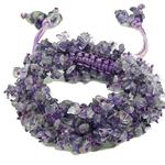 El Coral Bracciale Ametista Chips da 6mm. a Grappolo Infilato Scorrevole Senza Chiusura