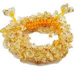 El Coral Bracciale Quarzo Citrino chips da 6mm. a Grappolo Infilato Scorrevole Senza Chiusura