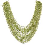 El Coral Collana Olivina/Peridot Chips da 6mm. 18 Fili Lunghezza a Scalare