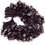 El Coral Bracciale Agata Nera Chips da 7mm. Lumghezza 19cm. 16 Fili 