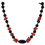Coralli di Sardegna Collar Coral Cerdeña Chips y Ágata Negra Facetada Bolas y Oliva
