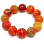 El Coral Bracciale Agata Arancio Striata Pallini da 16mm. Infilata con Elastico senza Chiusura