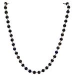 El Coral Collana Pietra Blù/Marrone da 8mm. con Elementi e Chiusura Argentata Lunghezza 60cm.