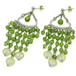 olivine earrings and quartz with silver  