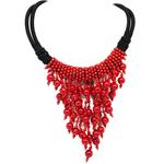 El Coral Collar Coral Rojo Bolas 4mm y 10mm con 23 Colgantes Escalados