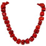 El Coral Collar Coral Rojo Piezas Barrocas 23 mm, Peso 325 gr