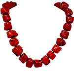El Coral Collar Coral Rojo Piezas Barrocas 25 mm, Peso 390 gr