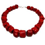 El Coral Collar Coral Rojo Piezas Barrocas 24 mm, Peso 400 gr