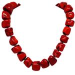 El Coral Collar Coral Rojo Piezas Barrocas 26 mm, Peso 490 gr