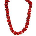 El Coral Collar Coral Rojo Piezas Barrocas 20 mm, Peso 300 gr