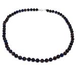 El Coral Collana Pietra Blù/Marrone Pallini da 6mm. 42cm. annodata Chiusura Argentata