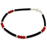 El Coral Bracelet Red Coral Balls with Rubber 18 cm. length