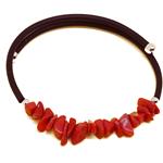 Coralli di Sardegna Bracciale Corallo Rosso scaglie caucciu' molla acciaio