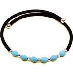 Coralli di Sardegna Turquoise little stones bracelet 4 mm. with Spring in rubber Steel and Silver Balls