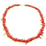 El Coral Collar Coral Rosa Puntas y Cierre Dorado