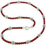 El Coral Necklace Red Coral Balls with Zamak 5.5 mm Balls