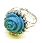 Coralli di Sardegna Turquoise Filigree Ring Silver Pink With Dots