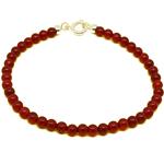 El Coral Bracciale Agata Rossa Pallini da 4mm. Lunghezza 19cm. Chiusura Argentata