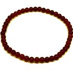 El Coral Bracciale Agata Rossa Pallini da 4mm. Infilato con Elastico Lunghezza 19cm. senza Chiusura 