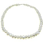 El Coral Necklace White Baroque Button Pearls 10mm, 50cm Length