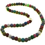 necklace beads multicolor lava 8 mm.