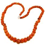 Coralli di Sardegna Collar Coral Cerdeña Bolas Rústicas Escaladas 6-10mm, 46gr Peso