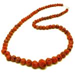 Coralli di Sardegna Necklace Sardinian Coral Escalated Rustic Balls 6-14mm, 44gr Weight