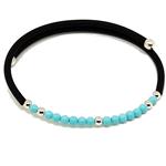 Coralli di Sardegna Turquoise Small Balls 3 mm. with Silvered Beads and Rubber Threaded with Steel Spring